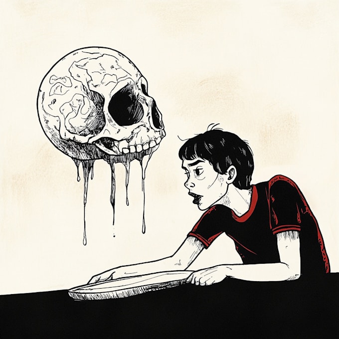 draw simple black and white illustration