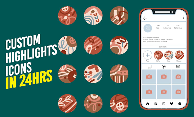 design customized instagram highlights icons