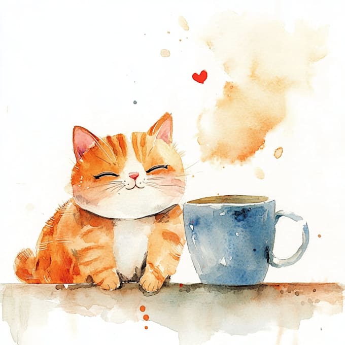 Watercolor illustrations of cute animals by Catetuku | Fiverr
