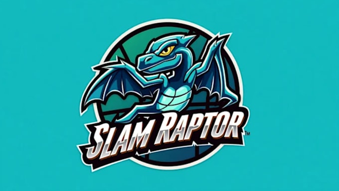 design an awesome slam raptor mascot logo