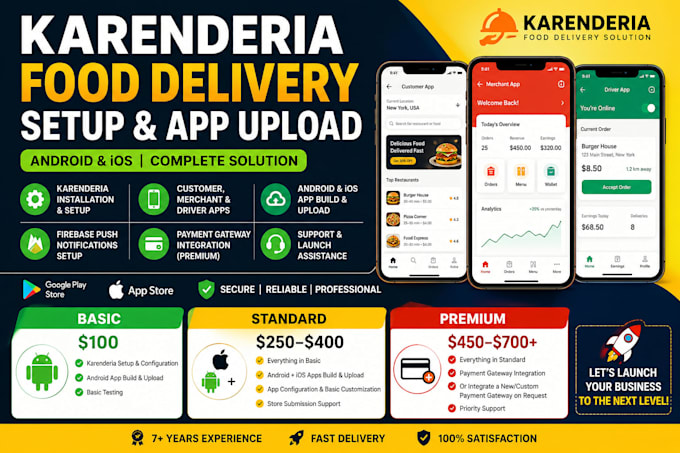 setup karenderia food delivery system with mobile app publishing