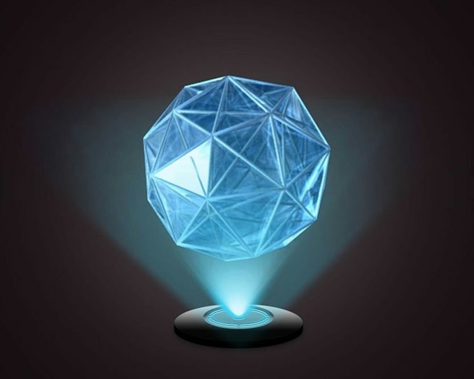 create unique 3d logo for hologram fan