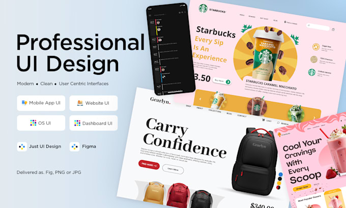 do UI design, mobile app, website, operating system