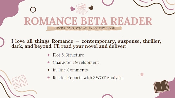 read your romance novel and fall for your characters, chapter by chapter