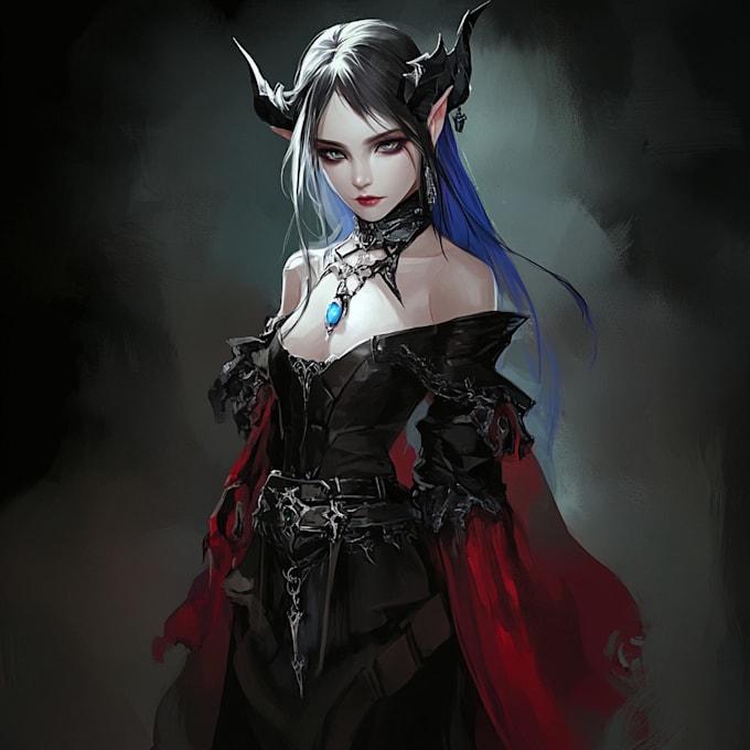 draw your character in a dark fantasy