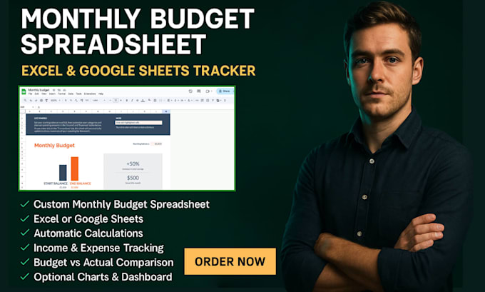 design monthly excel budget spreadsheet,mobile spreadsheet, appsheet, auto sheet