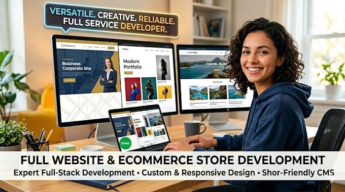 create any full website or ecommerce store for you