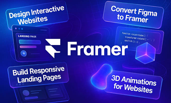 Design interactive framer websites and convert figma to framer landing ...