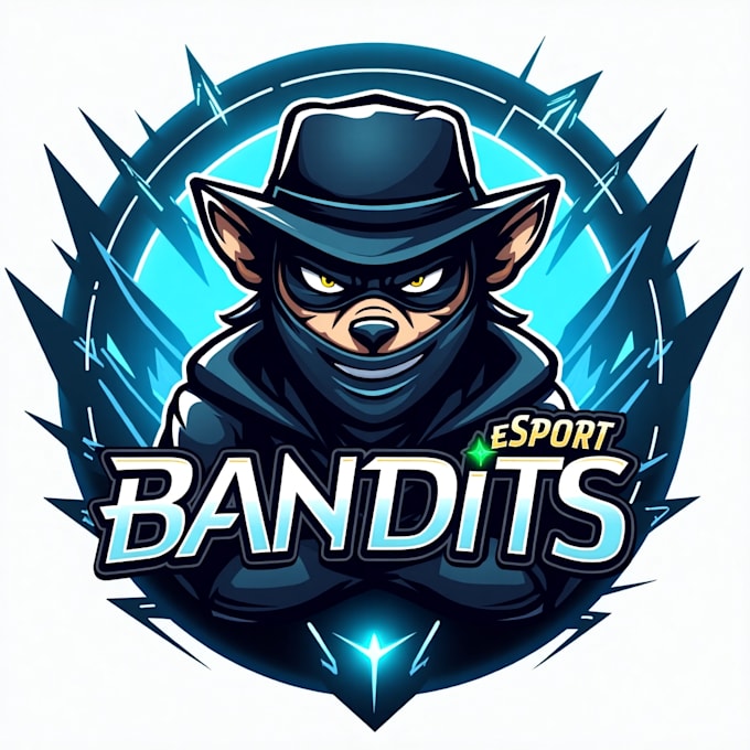 design high quality esport bandit mascot logo with free source file