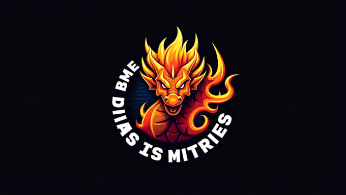 make eye catching flame dragon mascot logo with express delivery