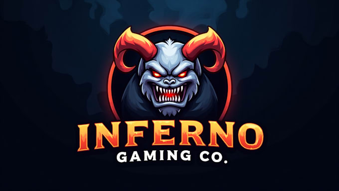 do awesome demonic head esport mascot logo design