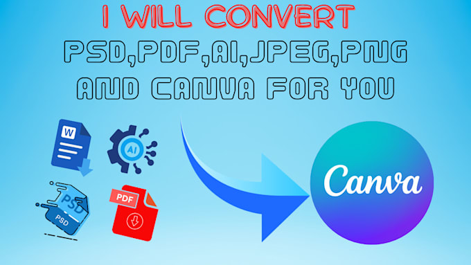 convert any file PSD,PDF,ai, and other to canva editable