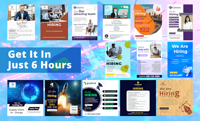 design hiring job, recruitment flyers, one pager and  leaflet