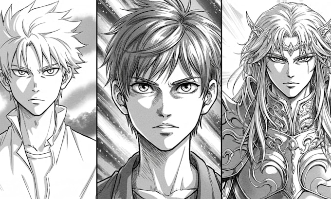 draw manga illustration for character design and comic book
