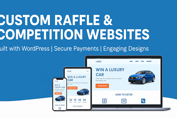 develop cruixie custom raffle or competition website with subscription features