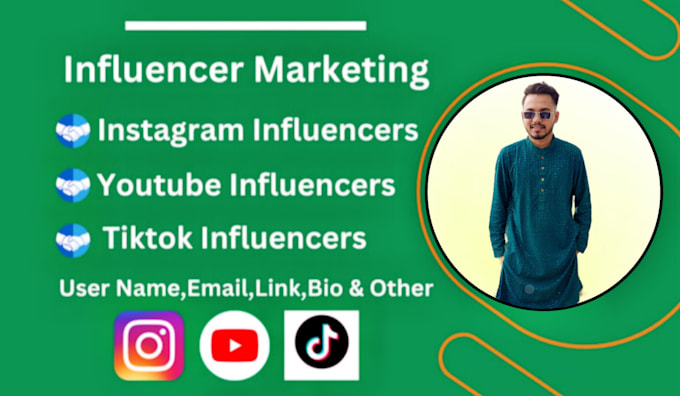instagram tiktok youtube influencer email list