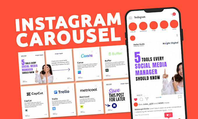design creative carousel for instagram and linkedin