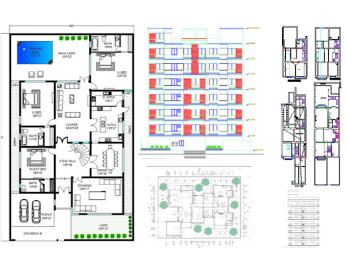 create architectural and civil working drawing in auto cad