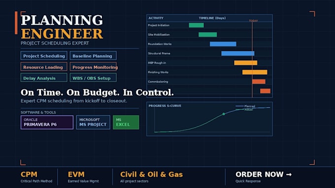 create professional primavera p6 project schedules, wbs and baseline