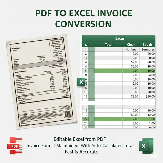 extract PDF data to editable excel and CSV in 24 hours