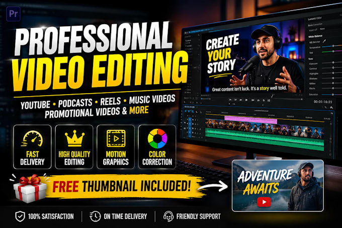 professionally edit engaging videos for creators and brands