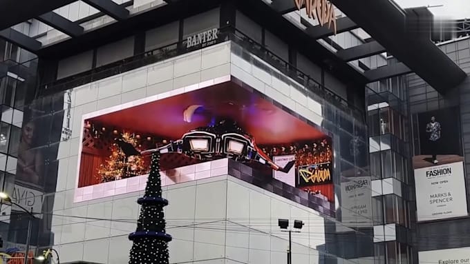 do 3d billboard animation, 3d anamorphic billboard, billboard, cgi animation