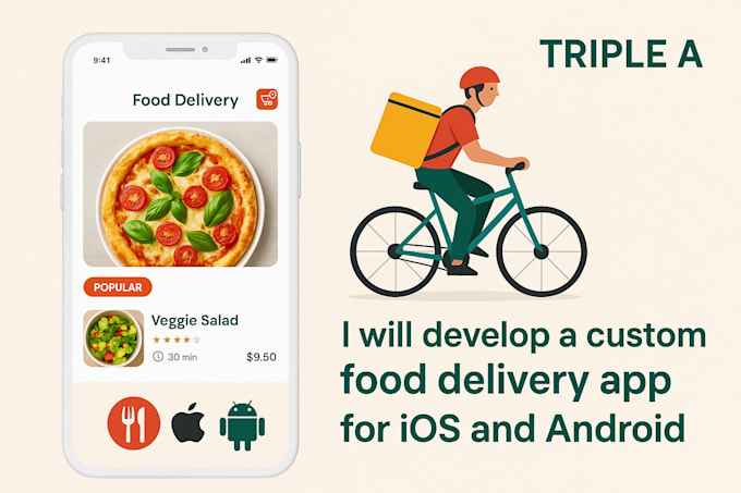 develop food delivery app restaurant app courier app taxi app delivery app