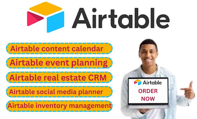 Airtable content calendar inventory management event planning real