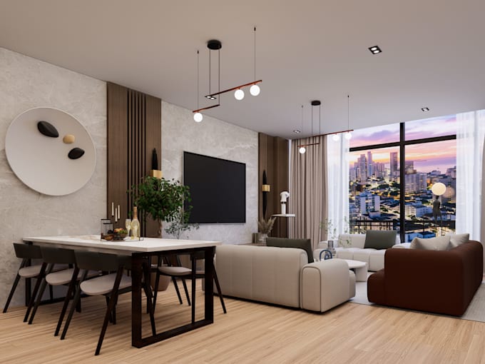 provide residential interior design with 3d visualization