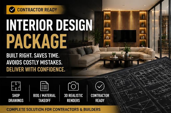 create interior shop drawings and boq for construction