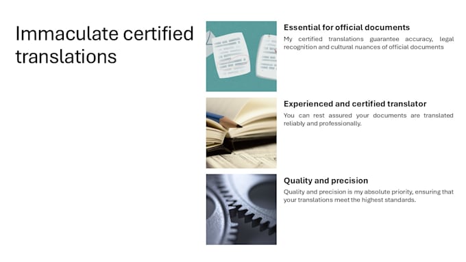 provide immaculate certified translations