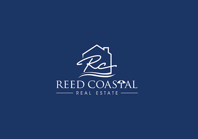 design elements real estate beach logo