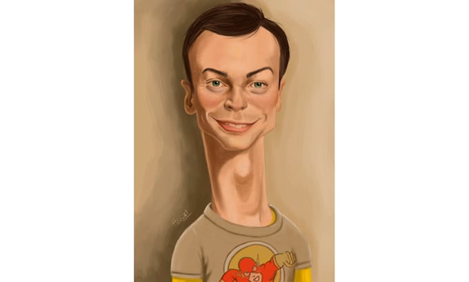 draw a hyper realistic caricature portrait