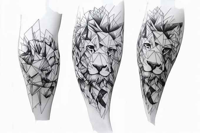 create sleeve tattoo design in geometric style
