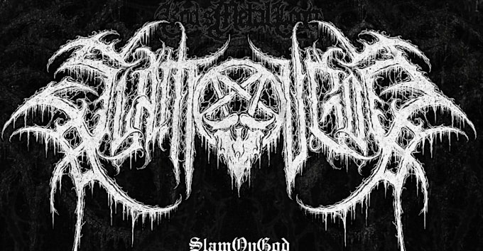 design death metal logo with texture and chrome effect