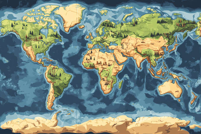 create travel watercolor map just for you