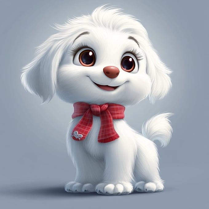 cartoon disney style pet portrait