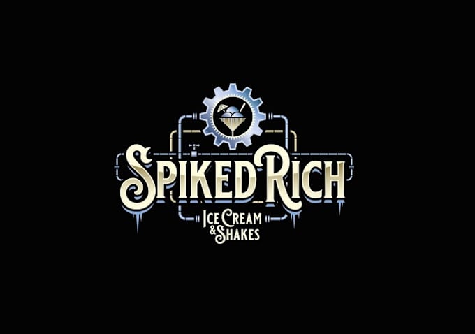 design specializing alcohol infused ice cream bar logo