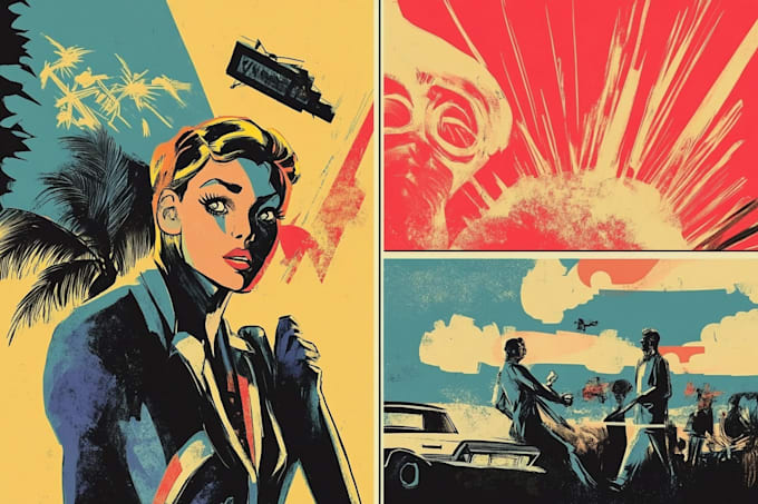 draw a retro vintage comic illustration