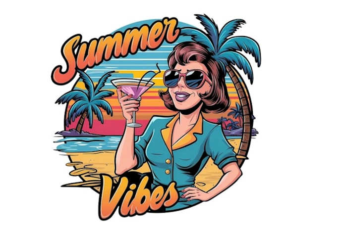 design high quality summer vibes mascot logo