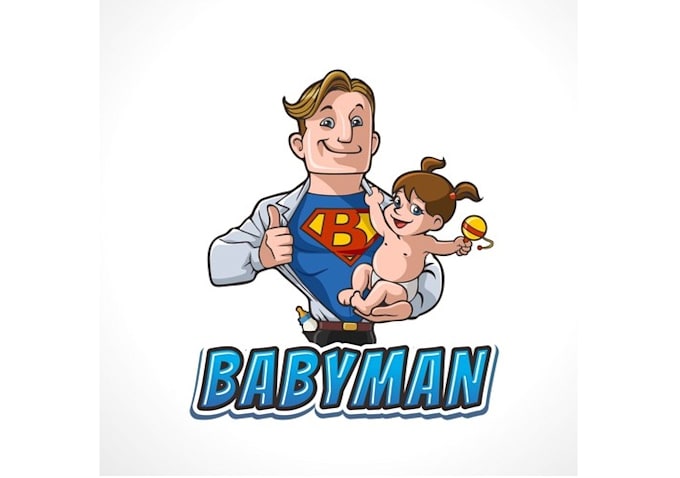 design cartoon mascot baby man logo