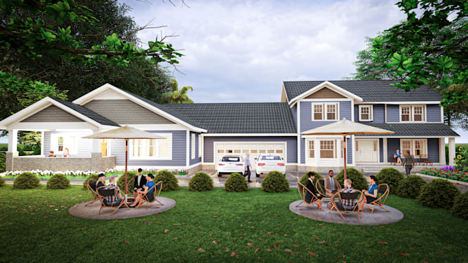 do architectural design with 3d modeling and rendering