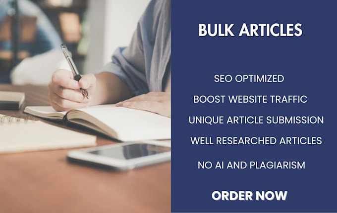 write weekly bulk articles