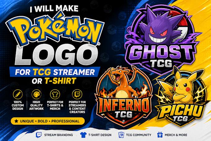 build pokemon logo for tcg streamer or t shirt
