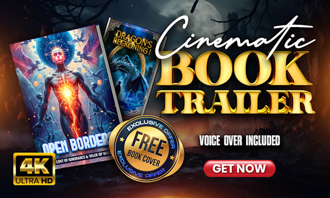 create a cinematic book trailer, book teaser, or promo video