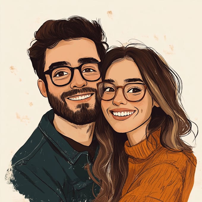 create couple  portrait illustration for you