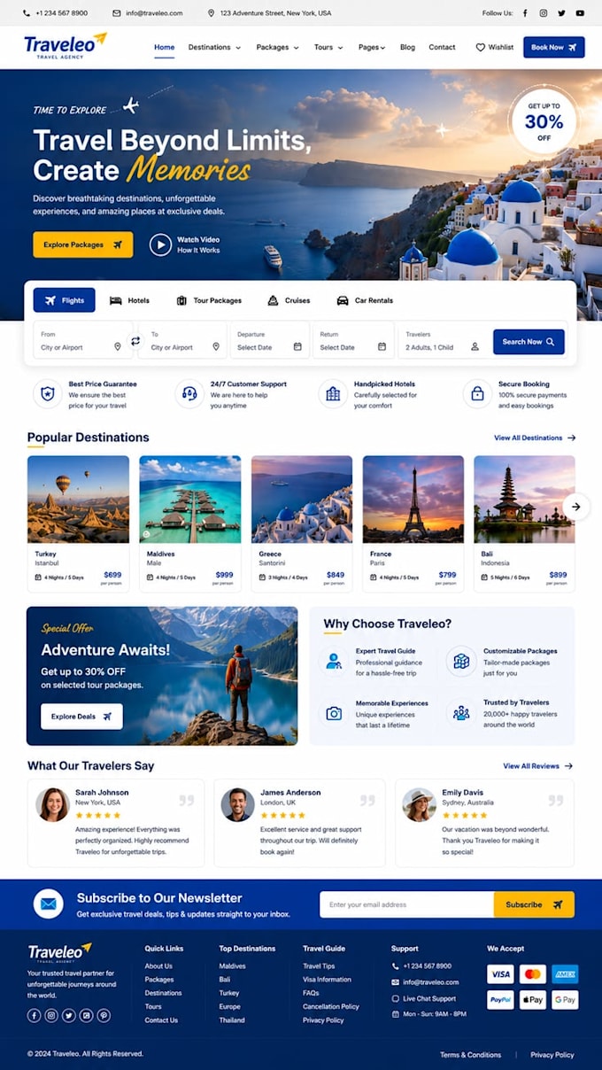build an elegant luxury tour or travel website