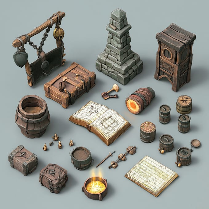 concept the prop, item, and objects for the game