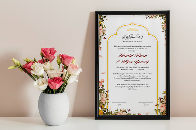 create custom designs for marriage certificates