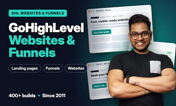 build your gohighlevel website, ghl funnel or landing page